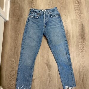Agolde High-Rise Light Blue Straight Jeans